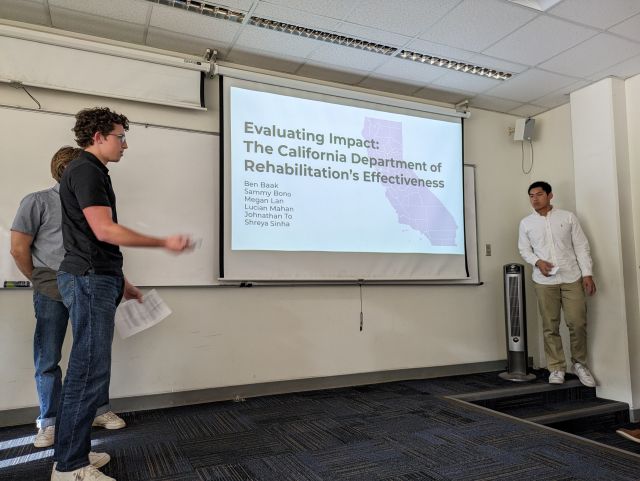 Students presenting during the 2024 Data Hack competition.